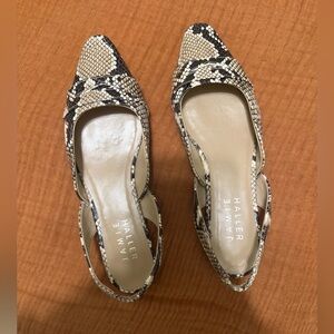 Jamie Haller Snakeskin Slingback Flats